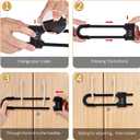 4 Pack U-Shaped Sliding Cabinet Locks Multifunctional Child Safety Lock Adjustable Baby Proof Clips for Home Cabinets Refrigerator Doors Cabinet Knobs and Window Handles (Black)