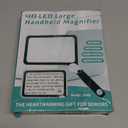 30X 10X 5X Large Magnifying Glass with Light, Rechargeable Foldable Full Book Page Magnifier, 48 LED Small Print Magnifier Sheet Lightweight for Low Visual Person and Seniors Light Gray