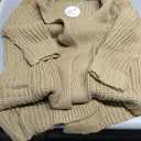 ANRABESS Women Knit Long Cardigan Long Sleeve Open Front Lapel Oversized Sweater Coat 2025 Fall Duster Outerwear Clothes Khaki Small