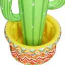 Triumpeek Inflatable Cactus Cooler, 55" Fiesta Cactus Ice Bucket Wearing Sombreros for Summer Swimming Pool Hawaiian Themed Party Supplies