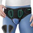 Hernia Belt for Men - Adjustable Support Brace, Comfortable & Breathable Design, Ideal for Single/Double Inguinal Hernia Pain Relief, Discreet Wear for Everyday Use (Black, Medium)