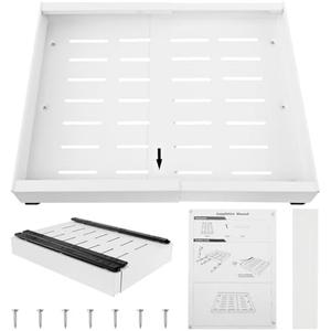 Expandable Cabinet Organizer - Quiet Sliding Pull Out Shelves 12.6"-20.5" for Kitchen (White) Pack of 2
