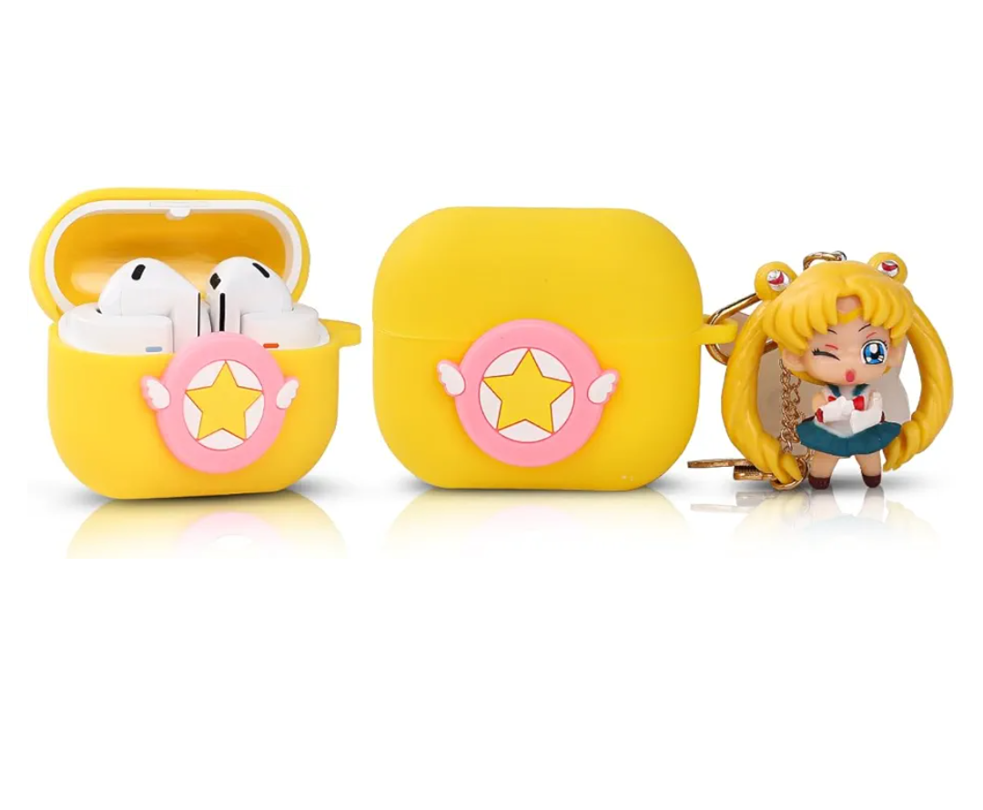 Case for Samsung Galaxy Buds 3 and for Galaxy Buds 3 Pro Earbuds (2024) with Doll and Carabiner, Silicone Charging Protective Cover with Cartoon Skin Design for Man Woman Teen