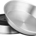 Stainless Steel Cat Bowls,Whisker Friendly Shallow Cat Dishes for Food and Water,Non-Slip Silicone Bottom,Heavy Duty,Replacement Kitten Metal Plate for Elevated Stands,2 Pack