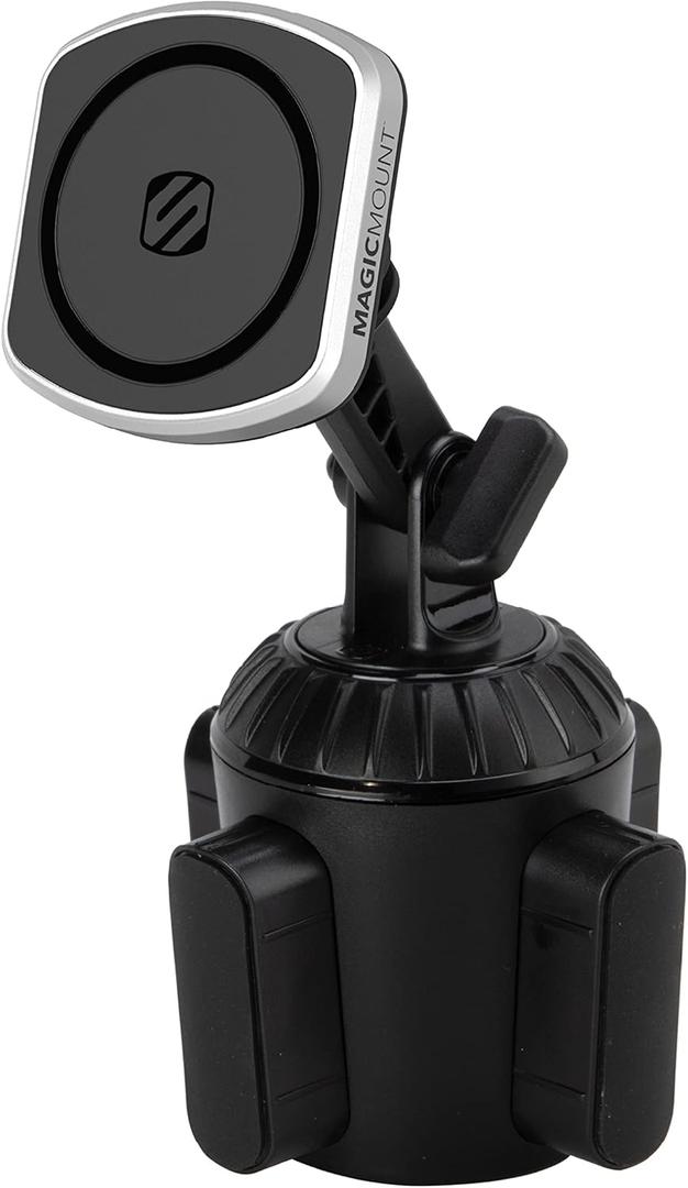 Scosche MP2CUPM-SP MagicMount Pro2 Cup Holder Magnetic Cell Phone Holder Car Mount Kit Compatible with MagSafe, iPhones, Galaxy, Pixel & All Smartphones (1 Pack)