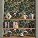 CRE8TIVE 24"x118" Jungle Animal Peel and Stick Wallpaper Zebra Leopard Monkey Bird Wallpaper Tropical Forest Palm Tree Leaf Contact Paper Self Adhesive Removable Floral Wall Mural for Nursery Bedroom