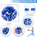 4Pcs Metallic Cheerleading Pom Poms, Creatiee 2 Pair Cheerleader Cheering Squad Pompoms for School Sports Dance Games Team Spirit Cheer
