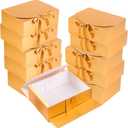 10 Pack Gift Boxes with Ribbon 10x7.5x3.5 Inch - Cardstock Wedding Favor Boxes for Bridesmaid Proposals, Birthday & Holiday Gift Packaging (Gold)
