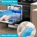 Dish Drying Mat Kitchen Counter - Silicone Dish Drying Pad with Built-in Drain for Sink, Refrigerator and Drawer Liner, Easy Clean, Non-Slip, Heat Resistant, 14.8" x 10.7"