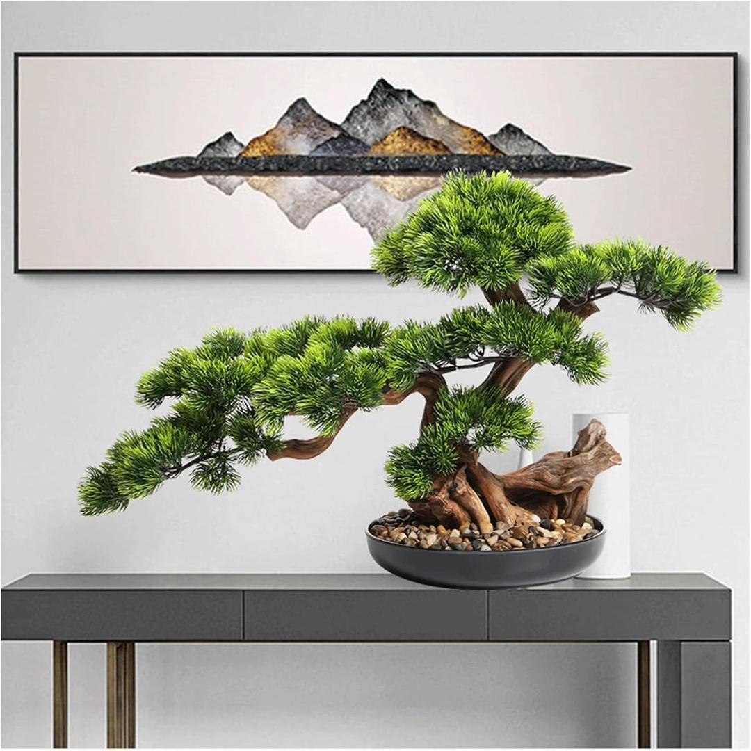 Artificial Bonsai Tree Artificial Bonsai Pine TreeRealistic Fake Plant Decoration, Potted Artificial House Plants, for Desktop DisplayZen Garden Dcor
