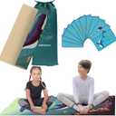 Abtech Kids Yoga Mat Set - Comfortable Dinosaur Kid Yoga Mat Boy with 12 Yoga Cards, Storage Bag, Beige Play Mat Thick for Gymnastics Mat, Exercise Mat, No-Toxic and Non-Slip for Ages 3-12 (Under the Sea)