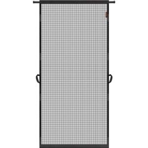 MAGZO Hanging Screen Door, Fits Door Size 30" x 80" (Curtain Size 32'' x 81''), Upgraded Fiberglass Mesh with Tension Rod&Hook&Loop (One Piece Can be Installed in 2 Ways), Weighted Bottom, Grey