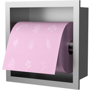 Recessed Toilet Paper Holder, 6" Built-in Toilet Paper Holders, Stainless Steel Tissue Roll Holder in Wall Toilets Paper Dispenser Insert (Brushed)
