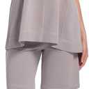 Women's 2025 Summer 2 Piece Sets Sleeveless Crewneck Two Piece Outfits Tank Top Match Wide Leg Shorts with Pockets (Gray, XL)