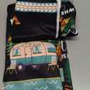 Boyiee 6 Pcs Camping Kitchen Towels Black Absorbent Dish Towels Bonfire Tent Car Tea Towels 24 x 16 Inches with Funny Sayings Novelty Gifts for Campers Happy Camper Camping Accessories for RV Campers