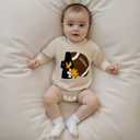 Kuriozud Newborn Baby Boy Girl Football Outfit Game Day Sweatshirt Romper Bubble Romper Top Infant Fall Winter Clohtes Football Eagle Beige, 12-18 Months (Beige)