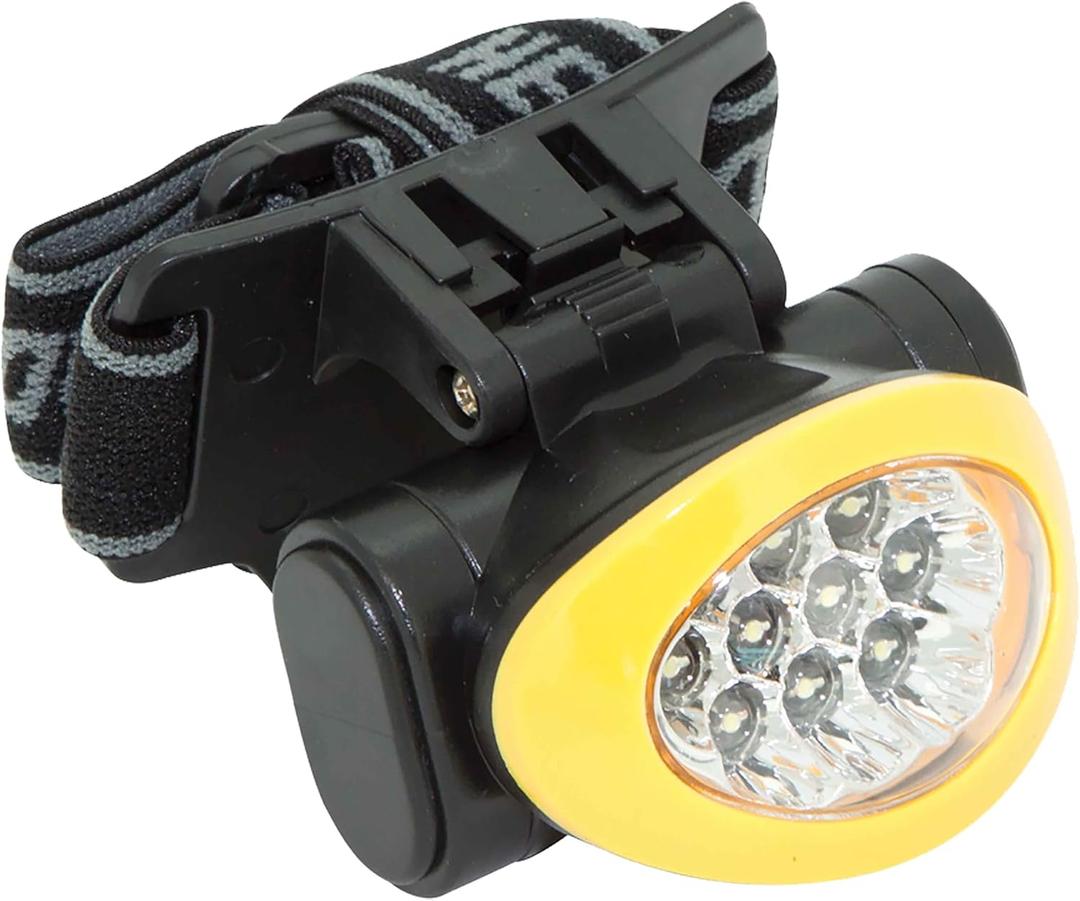 Headlamp LED 10 Light : 3 Mode : Batteries Included