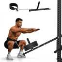 Belt Squat Attachment with Universal Belt for All Power Racks Durable Weight Belt Squat Attachment with Adjustable Length for 2"x 2", 3"x 3", 2"x 3" Squat Racks and 1'' or 5/8'' Holes, Black