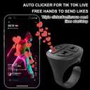 Tiktok Scrolling Ring, Bluetooth Camera Remote Control, Scrolling Ring Remote for iPhone TikTok FB YouTube IG Android Phone, Fingertip Wireless Scroller Page Turner (Black)