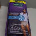 Depend Night Defense Adult Diapers, Incontinence Underwear for Men, Disposable, Overnight, Large, Grey, 22 Count