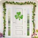 St. Patrick's Day Decorations Wooden Shamrock Door Wreath for Front Door Welcome Lucky Sign, Farmhouse St. Patrick's Decor Hanging Sign Outdoor Indoor Shamrock Clover Spring Wall Home Decor