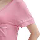 Cherrydew Womens Soft Cooling Nightshirt Short Sleeve Bamboo Viscose Nightie V Neck Lightweight Nightgown S-XXL (Pink, XXL)
