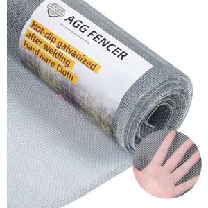 48in x 10ft Hardware Cloth 1/8 inch 27Ga Hot Dipped Galvanized After Welding, Chicken Coop Wire Fence, Welded Metal Fencing Roll Mesh for Bee Screen Garden Plant Poultry Animal Netting Cage