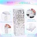 LuoluoHouse Silver Shimmer Pedestal Stands for Party: 90CM High Glitter Sequin Square Display Stand for Birthday Wedding Dessert Cake Table Stand Decorations