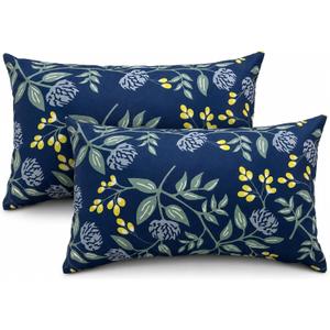 Outdoor Lumbar Pillows 12"x20" Waterproof Patio Pillows with Inserts