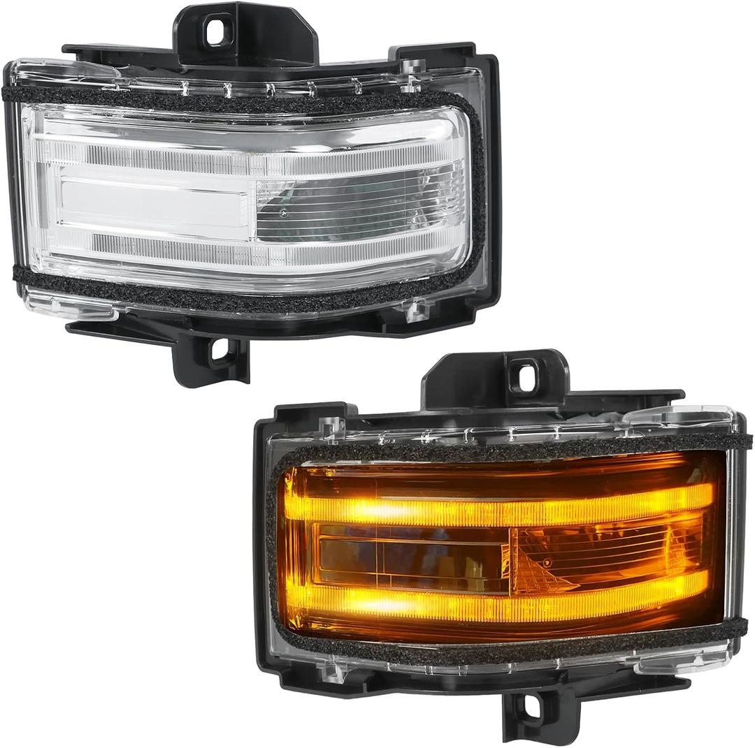 Door Tow Mirror Turn Signal LED Lights Replacement for F150 F250 F350 F450 F550 2015-2024, Replace FL34-13B382-CA, FL34-13B381-CC (2PCS Left and Right)