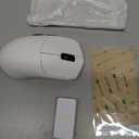 Lamzu Maya X Wireless Gaming Mouse, Ultra Lightweight 47g, Optical Switch, Maximum 30000 DPI, Symmetrical, MCU Nordic 52840, Dust-Proof Encoder, PAW3950 Sensor(Larger Maya) (White)