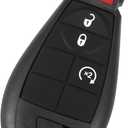 Motoforti Replacement Keyless Entry Remote Car Key Fob GQ4-53T 433Mhz for Jeep Cherokee 2014-2023 4 Buttons with Door Key NO.68105083AG/68508732AA Long-lasting