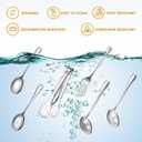 Serving Utensils Set for Partie, Silver Stainless Steel Metal Serveware Large Serving Spoons, Slotted Spoons, Forks, Tongs, Soup and Skimmer Spoon, Cake Server for Buffet, Catering, Entertaining 15pcs