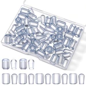 60 PCS Rubber Feet for Sink Grid, Kitchen Sink Rack Feet, Clear Silicone Rubber Bumpers, Universal Size Replacement Accessories for Home Grid Grill