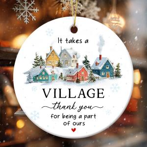 Thank You Gifts for Women 2025 - It Takes A Village Ornament 2025, Appreciation Gifts for Coworkers, Man, Friends, Bestie, Sister, Neighbor, Happy Retirement Gift for Woman
