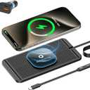 Magnetic Wireless Car Charger Pad, REESTECQI 15W Wireless Charging Pad for Magsafe Charger Non Slip Type C with 40W Car Charger for iPhone 17/16/15/14/13/12, Airpods (30CM Cable)