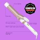 Conair Double Ceramic 1-1/4 Inch Curling Iron, 1.25-Inch Barrel Creates Loose Curls, Hair Curler for Use on Medium and Long Hair, White (White/Rose Gold)