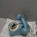 Retro Blue Bluetooth Landline Phone, Mid-Century Style Desk Telephone with Classic Handset, Loud Vintage Ringtones, Bluetooth Connects to Smartphone, Cute Retro Decor Phone for Bedroom, Home & Office