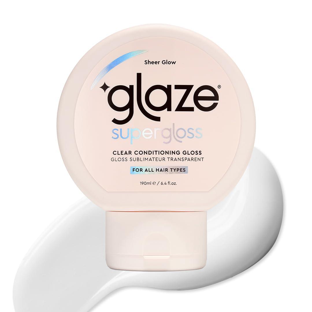 glaze Supergloss Sheer Glow Clear Conditioning Gloss - NEW Squeeze Bottle – Transparent Hair Gloss For All Hair Types & Colors – Enhanced Formula to Boost Color, Shine & Hydration - 6.4 Fl Oz