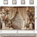 7x5ft Fabric Digital Printing Boho Floral Wedding Backdrop Pampas Grass Curtain Photography Background Bridal Shower Party Decoration Photo Banner