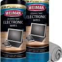 Weiman Electronics & Screen Disinfecting Wipes - Safely Clean and Disinfect Your Phone, Laptop, Keyboard, Tablets, Lens, Wipe, Glasses Cleaner, 30 Count, 2 Pack with MicroFiber Towel