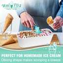 Walfos Ice Cream Containers for Homemade Ice Cream - 1.6 Quart & 8 oz. Set, Bonus Sealing Bands Keeping Silicone Lids Airtight, Reusable Ice Cream Tubs, Stackable Freezer Storage Container - Green