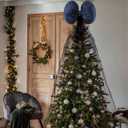 Christmas Giant Bow Decoration, Big Bows for Backdrop 59x20 Inch,Bow Themed Room Decor,Large Velvet Decorative Bows for Wedding Engagement Bachelorette Baby Shower Bridal Xmas (Dark Blue, 20x59INCH)