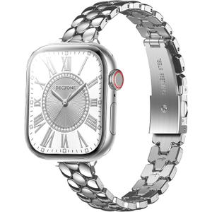 Narrow Metal Band Compatible with Apple Watch Bands 38mm 40mm 41mm 42mm 44mm 45mm 46mm 49mm, iwatch Thin Stainless Steel Bands Series 11 10 9 8 7 6 5 4 3 2 1 SE Ultra for Women