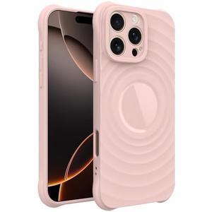 GUNPRIO Case for iPhone 14 Pro, Thin Slim Stylish Ripple Pattern Design, iPhone 14 Pro Protective Cover 6.1 inch, Pink