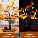 2 x Simplepolymer 22 Inch Artificial Tree Lamp 24 LED Tree Lights Halloween Tree Light Decorations Indoor Outdoor for Home Table Mantle Halloween Party Decor (Yellow)