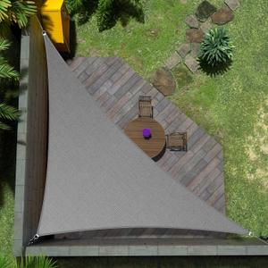 Amgo 10' x 10' x 14' Grey Right Triangle Sun Shade Sail Outdoor Canopy Awning UPF50+ AGTAPRT10, 95% UV Blockage, Water & Air Permeable, Commercial Standard Heavy Duty 