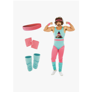 fun shack 80s Exercise Costumes For Men, 80s Workout Costumes, Retro Fitness Outfits For Men, 80s Gym Attire M