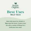 Simply Organic Mild Taco Simmer Sauce, 8 Ounce Pouch, Vibrant & Tangy, For Chicken and Baja-style Fish Tacos (Pack of 6) (EXP 01/01/28)