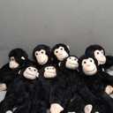Hollowfly 8 Pcs 20in Black Hanging Chimpanzee Stuffed Animal Chimpanzee Plush Hanging Monkey Toy with Hook and Loop Fasteners Hands Stuffed Gifts for Birthday Party Favors Decorations